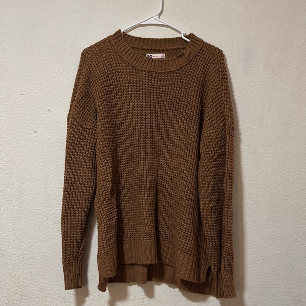 SO - Waffle Knit Brown Sweater - XXL